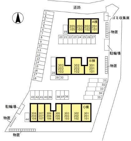 スクエアガーデン ＫＡＭＡＫＵＲＡ　Ｂ/Ｃ（C106） 駐車場