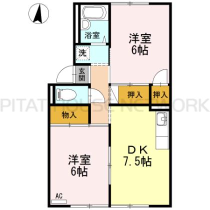 セジュールときしげ　B棟 間取り図写真