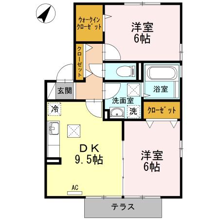 メゾンルージェ　E棟（E-101） 間取り図画像