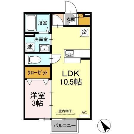 レセンテ松村　A棟（A203） 間取り図画像