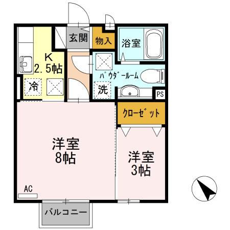 セジュール京（107） 間取り図画像