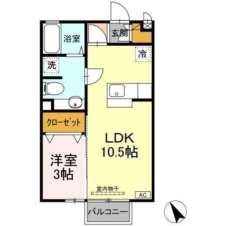 レセンテ松村　D棟（D202） 間取り図画像