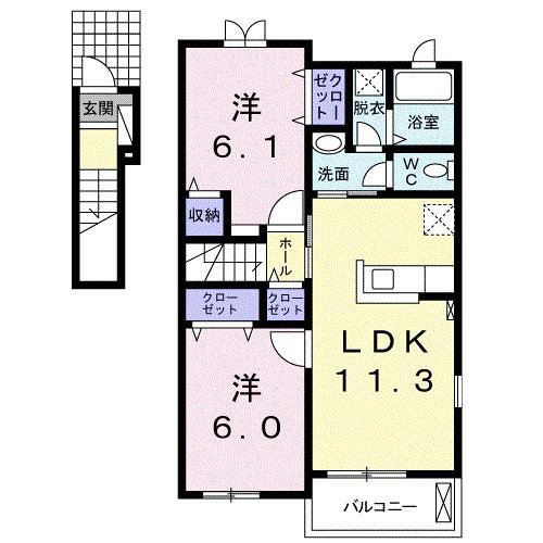 アルバータ島田（201） 間取り図画像