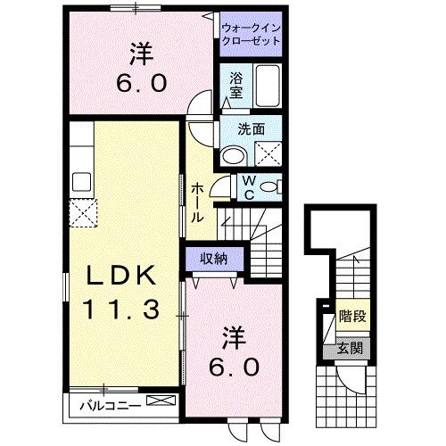 Ｅ’ｓ　Ｇａｒｄｅｎ　Ａ（201） 間取り図画像