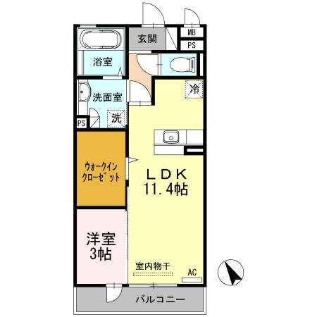 D-roomＫ（205） 間取り図画像