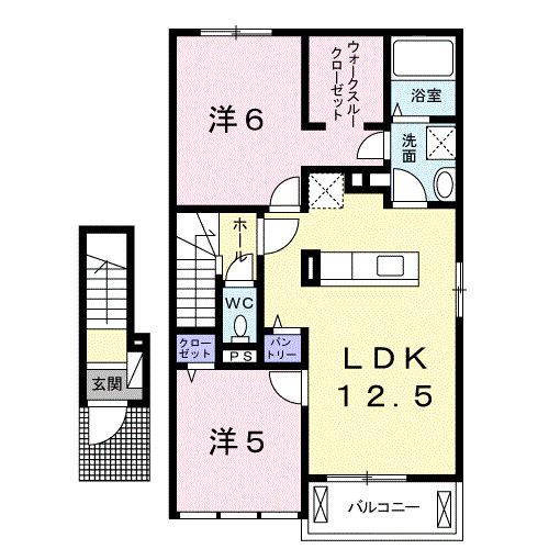ラ　ヴィ　ベール弐番館（203） 間取り図画像