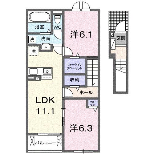 シェリル　Ｍ（204） 間取り図画像