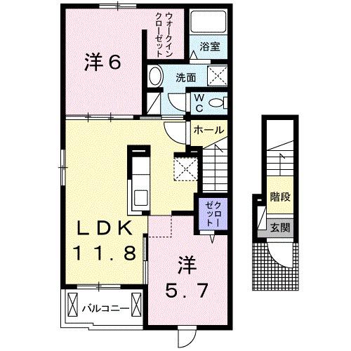 ウエストヒル（201） 間取り図画像