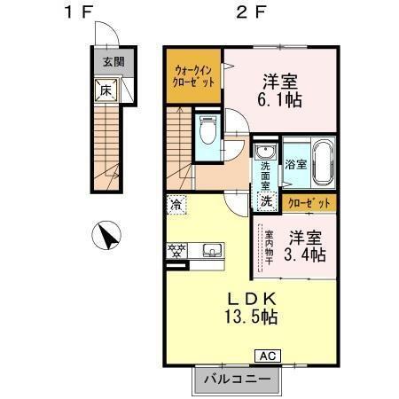 D-room ふしみ（203） 間取り図画像