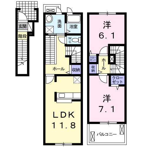 ファミールケイ　Ｆ（202） 間取り図画像