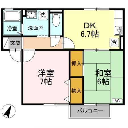 セジュール誉　B棟（105） 間取り図画像