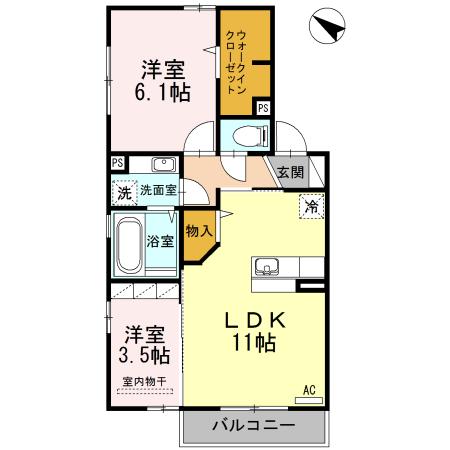 クラウン　ヒル　Ｄ（202） 間取り図画像