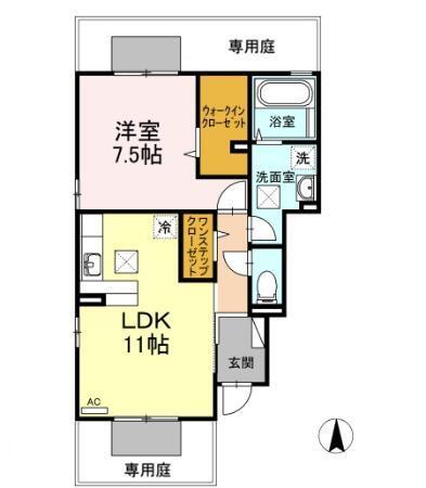 フェリス河内　A棟（101） 間取り図画像
