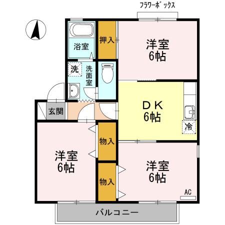 セジュールときしげ　C棟（202） 間取り図画像