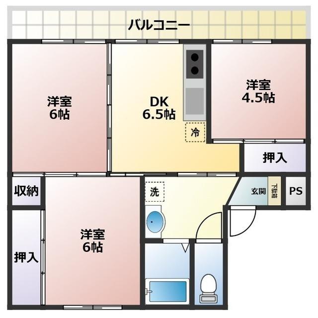 ヴィラナリー新山2号棟（103） 間取り図画像