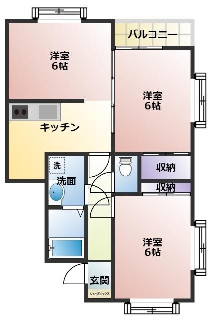 リバティシティⅥ（201） 間取り図画像