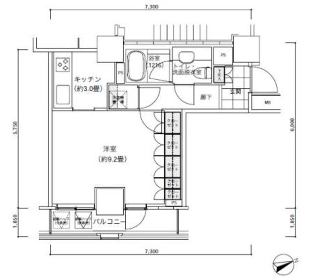 パークキューブ愛宕山タワー（1804） 間取り図画像