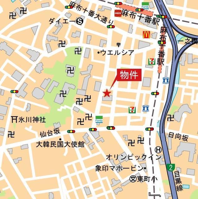 カーサスプレンディッド麻布十番（803） 地形図・案内図