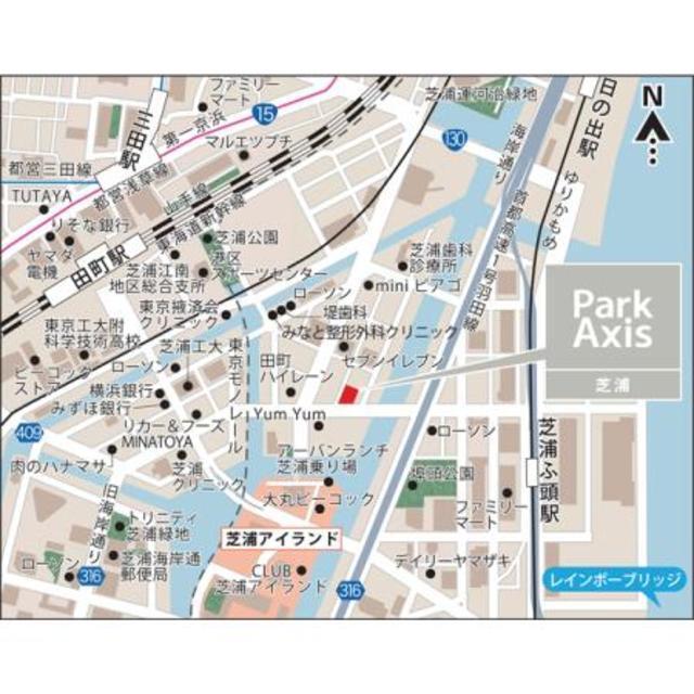 パークアクシス芝浦（203） 地形図・案内図
