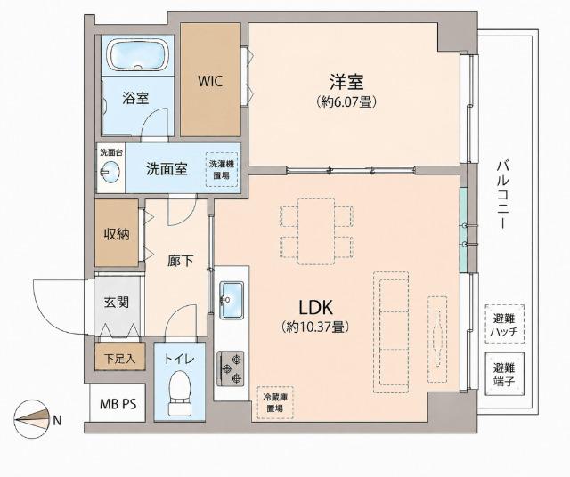 東急ドエルアルス鶯谷（608） 間取り図画像
