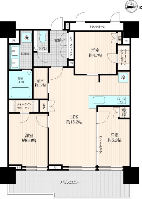 プラウドタワー亀戸クロスゲートタワー 間取り図画像