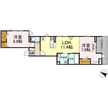 Villa Glycine（305） 間取り図画像