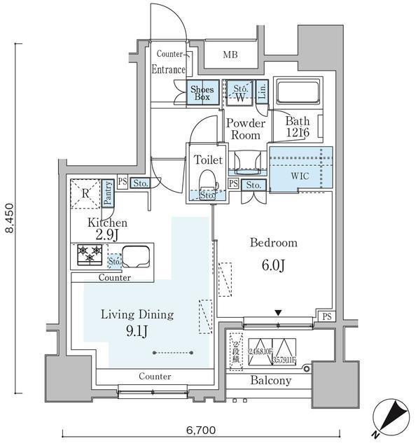ＧＲＡＮ　ＰＡＳＥＯ横濱関内ＰＲＥＭＩＵＭ（202） 間取り図画像