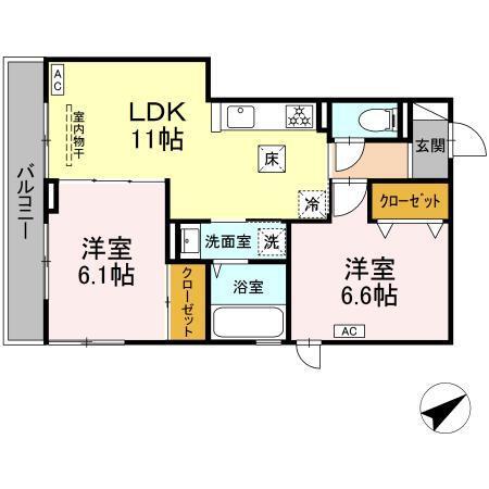 Salice Ｋ(ｻﾘﾁｪ ｹｰ)（101） 間取り図画像