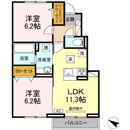 ヴェルジェＢ（103） 間取り図画像