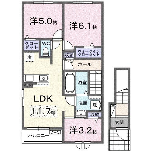 サン　ファミーユⅡ（201） 間取り図画像