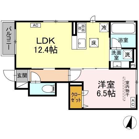 ヒラソル江田（101） 間取り図画像
