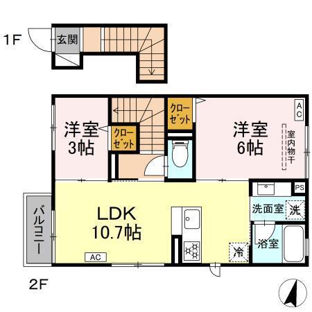 ヒラソル江田（203） 間取り図画像