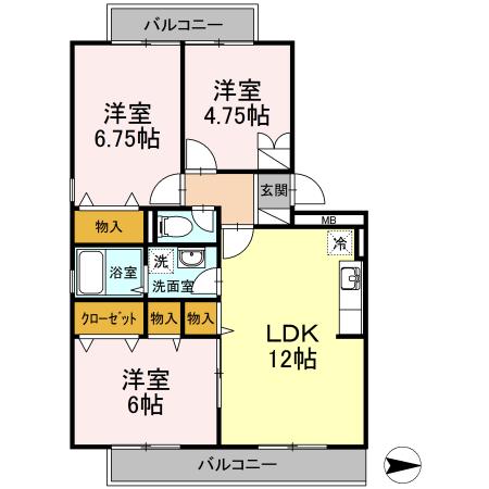 ヴォルス（104） 間取り図画像