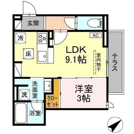 Luxe三ツ沢（101） 間取り図画像