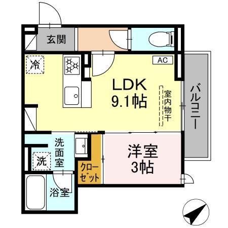 Luxe三ツ沢（201） 間取り図画像