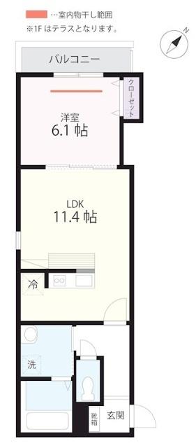 QUIET CRAB HOUSE TOGETHER 石川町(仮) 間取り図画像