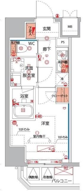 ハーモニーレジデンス横浜大通り公園EIRAKU 間取り図画像