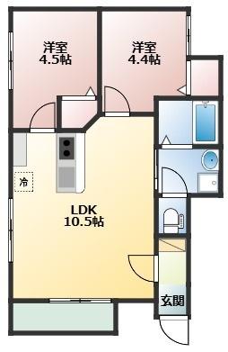 横浜市磯子区森アパート 間取り図画像