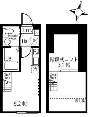 横浜市南区六ツ川アパート 間取り図画像