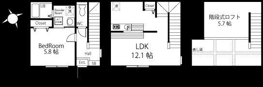 横浜市南区大岡アパート 間取り図画像