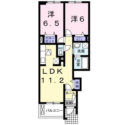 シャン・ド・フルールＣ（103） 間取り図画像