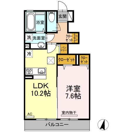 ソレイユ梶山（102） 間取り図画像