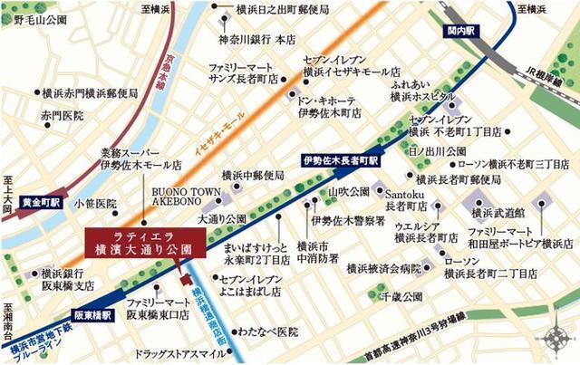 ラティエラ横濱大通り公園（910） 地形図・案内図
