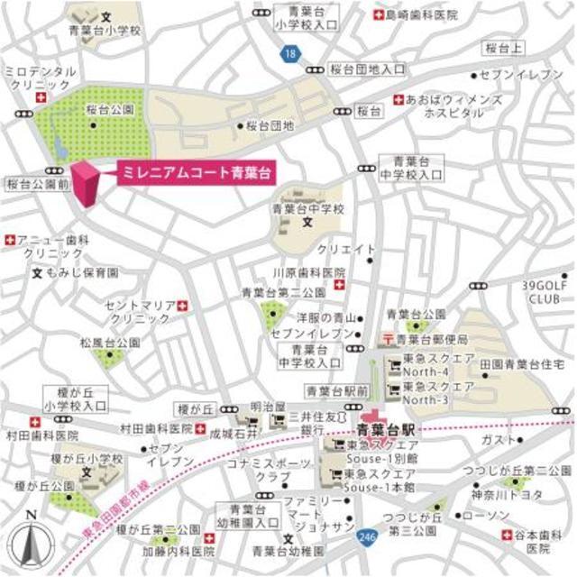 ミレニアムコート青葉台（305） 地形図・案内図