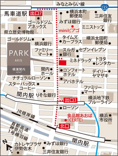 パークアクシス横濱関内ＳＱＵＡＲＥ（811） 地形図・案内図