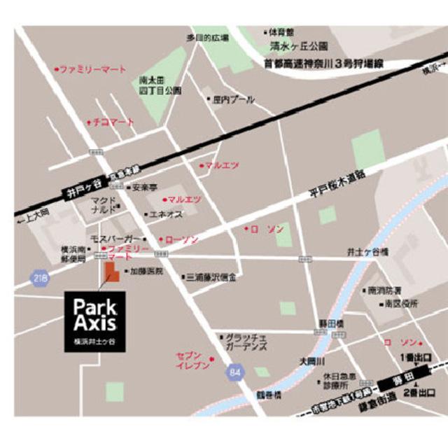 パークアクシス横浜井土ヶ谷（407） 地形図・案内図