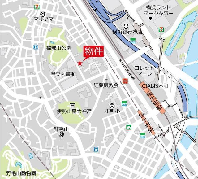 ＫＤＸレジデンス横濱紅葉坂（104） 地形図・案内図