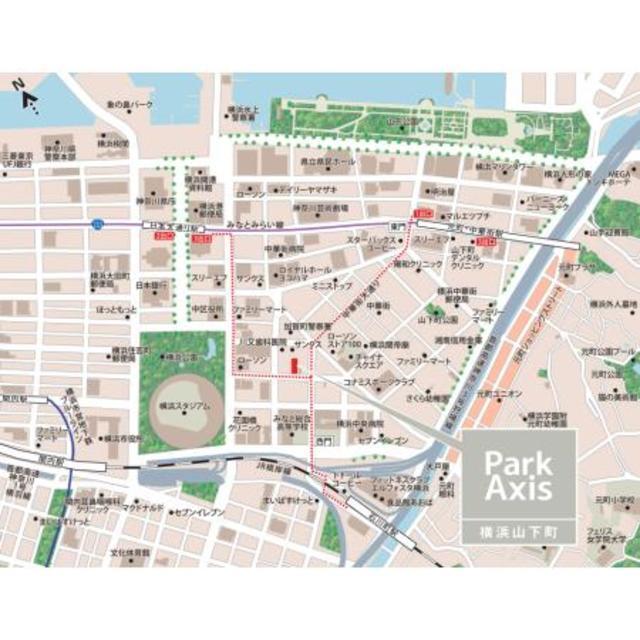 パークアクシス横浜山下町（801） 地形図・案内図