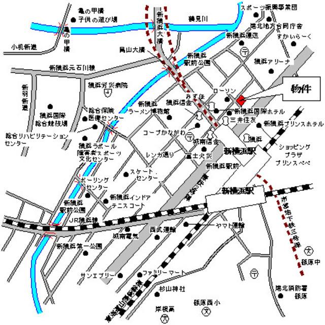 レジアス新横浜（604） 地形図・案内図