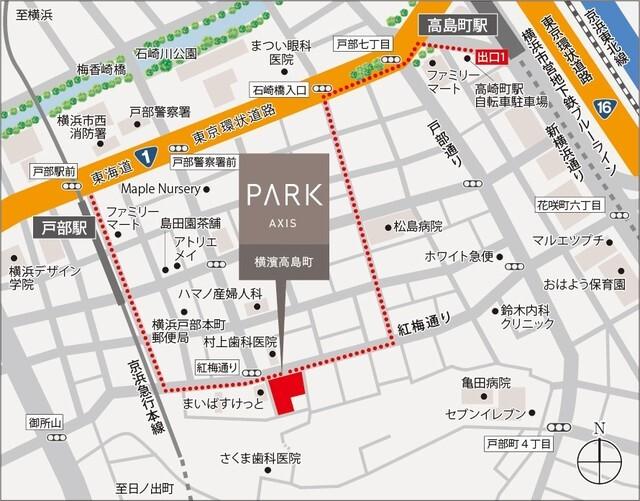 パークアクシス横濱高島町（502） 地形図・案内図